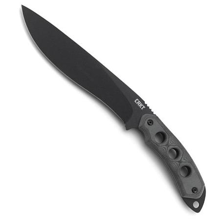 CRKT KHC Karen Hood Chopper 9" Fixed Black Blade Knife, Gray Handle