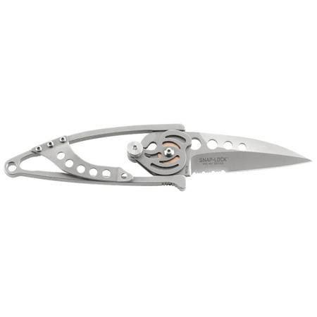 CRKT Snap Lock Folding Knife, 3" Serrated Drop Point Steel Blade, Bead Blast