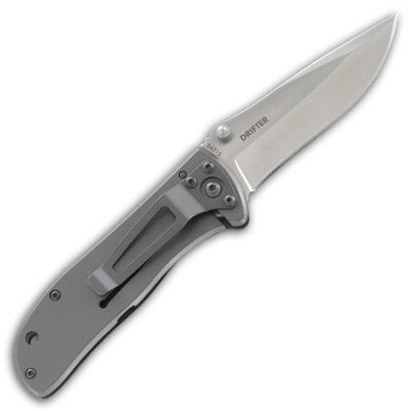 CRKT Drifter Large Folding Knife with Veff Flat Top Serrations, Combination Edge