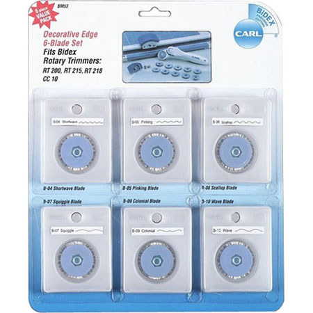 Carl B-53 Decorative Edge Cut Rotary Blade, Set of Six