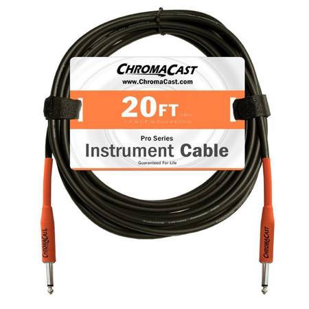 ChromaCast Pro Series 20' Straight to Straight Instrument Cable, Sunset Orange