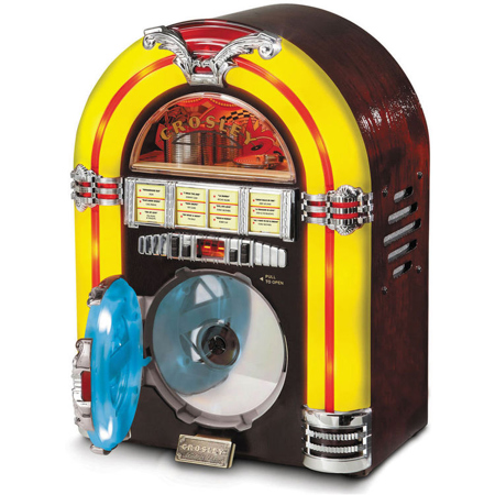 Crosley CR1101A Jukebox with CD Player and LED Lighting, Cherry