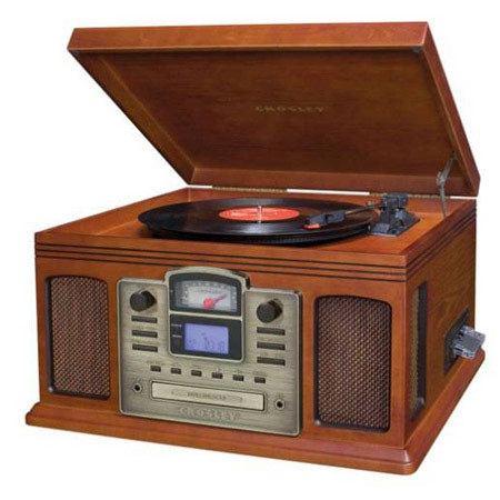Crosley Radio CR2405C Director CD Recorder with Cassette Player, Paprika