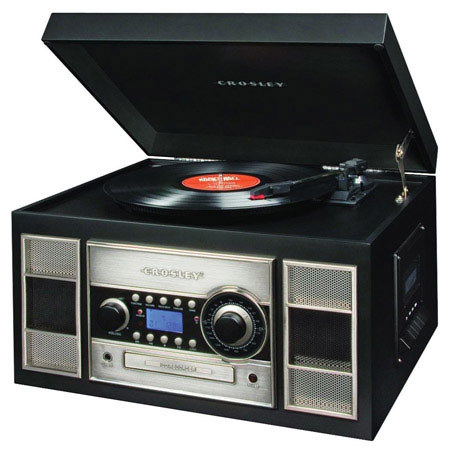 Crosley Radio CR2413A-BK Memory Master II CD Player & Recorder, Black