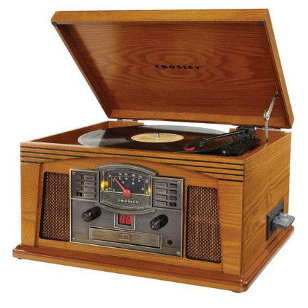 Crosley Radio CR42C-OA Lancaster Musician Entertainment Center, Oak
