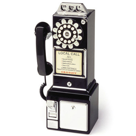 Crosley Radio CR56-BK 1950's Classic Pay Phone, Black