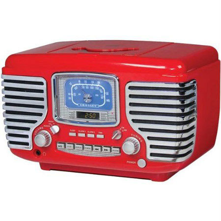 Crosley Radio CR612 Corsair Clock Radio, Red