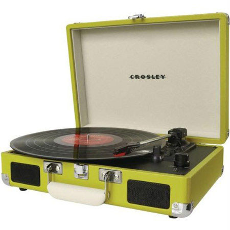 Crosley Radio CR8005A Cruiser Portable Turntable Player, Green
