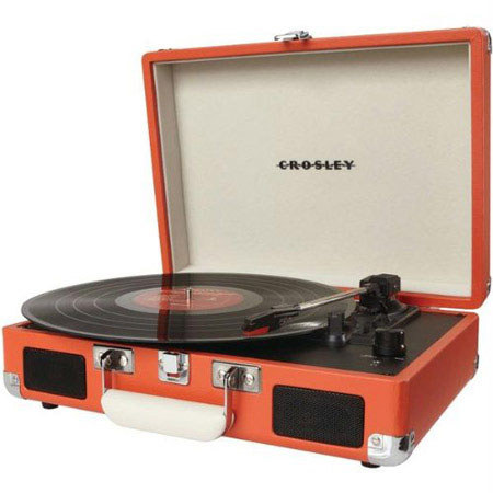 Crosley Radio CR8005A Cruiser Portable Turntable Player, Orange