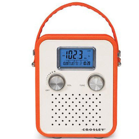 Crosley Radio CR8006A Mono Songbird Portable Clock Radio, Orange