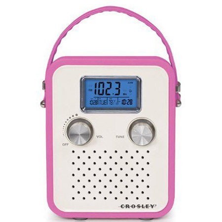 Crosley Radio CR8006A Mono Songbird Portable Clock Radio, Pink