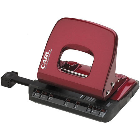 Carl ALISYS 2 Hole Paper Punch, 18 Sheet Capacity, Red