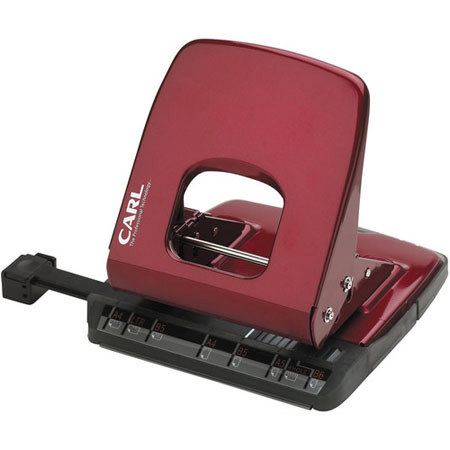 Carl ALISYS 2 Hole Paper Punch, 32 Sheet Capacity, Red