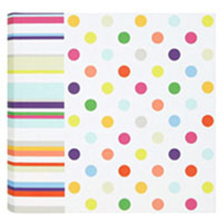 C.R. Gibson Dots & Strips Series, Bound Photo Journal Album with Novelty Woven Fabric Spine, Holds 200 4x6" Photos 2 Per Page.