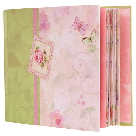 C.R. Gibson STP206895 Pink Floral Album, 70 4x6in Photo