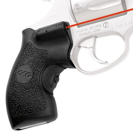 Crimson Trace Polymer Red Lasergrip Set with Front Activation for Taurus Small Frame Defender Series Revolvers