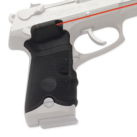 Crimson Trace Rubber Overmold Lasergrip Red Laser Set with Front Activation for Ruger P-Series Semi-Automatic Pistols