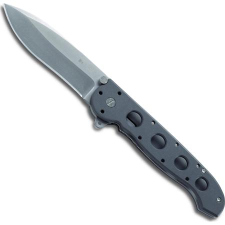 CRKT M21 Carson Folder Knife, 3.99" Deep-Bellied Spear Point, Combo Satin Blade