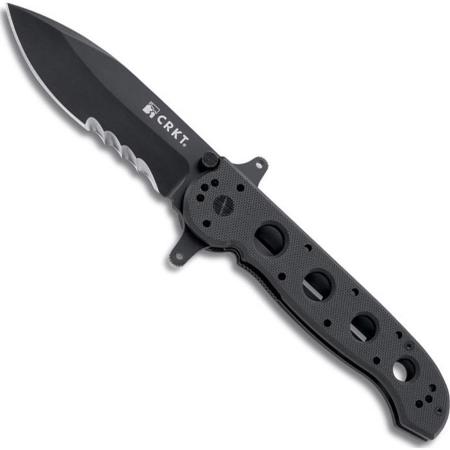 CRKT M21 Special Forces Folding Knife, 4" Combo Spear Point Titanium Blade
