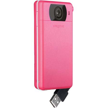 Creative Labs Creative Vado, Pocket Video Camera with 2 GB of Memory & 2x Digital Zoom - Pink