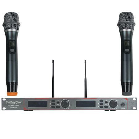 ChromaCast Pro Series Dual Channel UHF Wireless Microphone System with 2 Mic