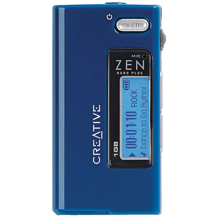 Creative Labs Creative Zen Nano Plus, 1 GB Full-Featured MP3/WMA Player, Color: Blue.