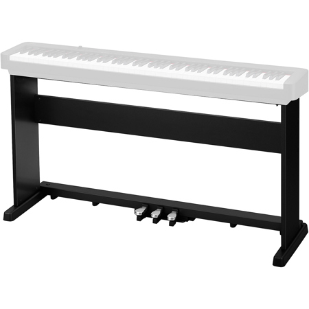 Casio CS-470 Wooden Stand with 3 Fixed Pedals for CDP-S Keyboards, Black