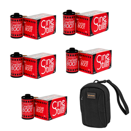 CineStill Xpro C-41 800Tungsten 35mm Color Negative Roll Film, 5-Pack, with Bag