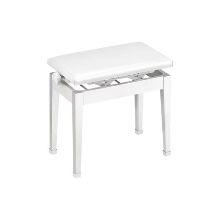 Casio CB-30 Height Adjustable Metal Artist Padded Piano Bench, White