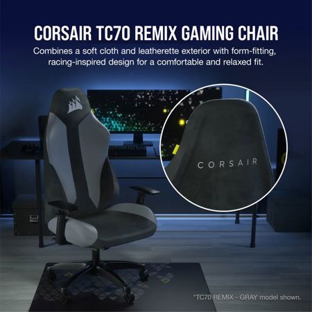 Corsair TC70 REMIX Gaming Chair, Relaxed Fit, Black Adorama