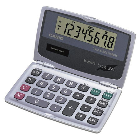 Casio Basic SL-200TE Tax and Currency Exchange Calculator
