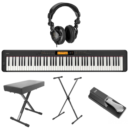 Casio CDP-S360 88-Key Compact Digital Piano, Black with Accessories Kit