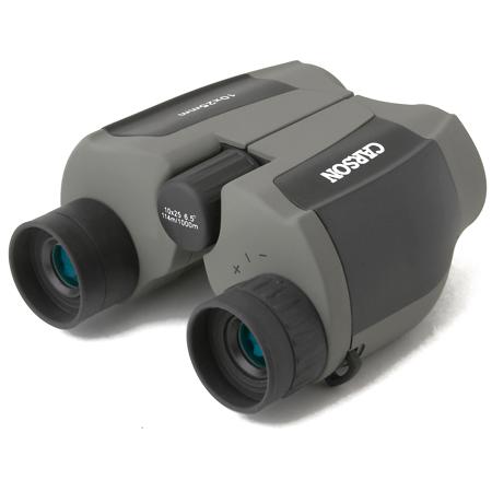 Carson 10x25 ScoutPlus Porro Prism Binocular, 6.5 Degree Angle of View, Silver