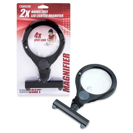 Carson LC-15 LumiCraft Magnifier, 2x Hands Free with 4x Bi-Focal Spot Lens