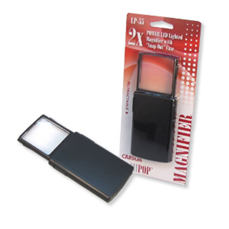 Carson 2x LumiPop LED Lighted Pop-Out Magnifier