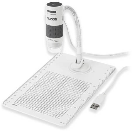 Carson MM-840 eFlex 75x/300x Effective Magnification LED Lighted USB Digital Microscope with Flexible Stand, Base
