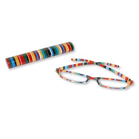 Carson RG-12 Full Frame Primary Stripes Reading Glasses, 6 Pieces