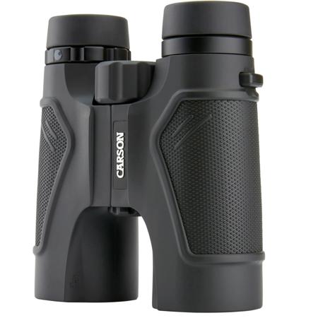 Carson 10x42 3D Series Water Proof Roof Prism Binocular with 6.0 Degree Angle of View, ED Glass, Black