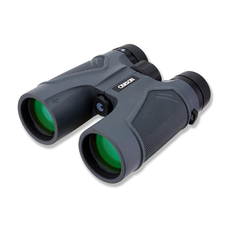 Carson 10x42mm 3D Series Roof Prism Binocular, 6.0 Degree Angle of View, Gray
