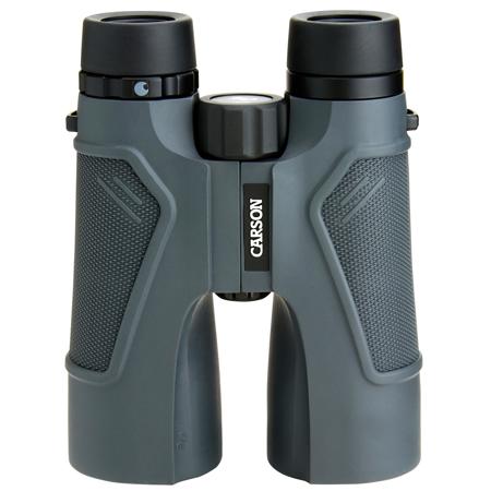 Carson 10x50mm 3D Series Roof Prism Binocular, 5.0 Degree Angle of View, Gray