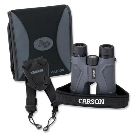 Carson 10x50mm 3D Series Roof Prism Binocular, 5.0 Degree Angle of View, Gray