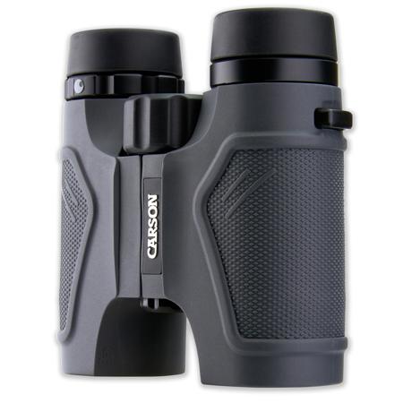 Carson 8x32mm 3D Series Water Proof Roof Prism Binocular with 7.5 Degree Angle of View, Gray, USA