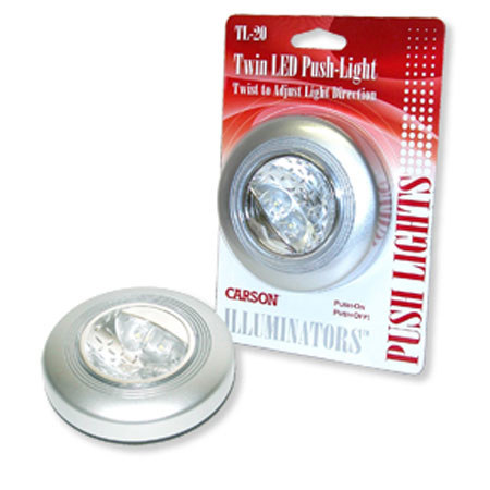 Carson TL-20 Twin LED Illuminator Utility Push-Light, 3x AAA