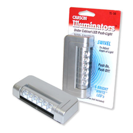 Carson TL-30 Under Cabinet LED Utility Push Light, 3x AAA