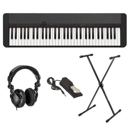 Casio Casiotone CT-S1 61-Key Piano Style Portable Keyboard, Black w/Accessories