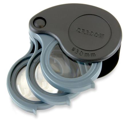 Carson TV15 Triview Folding Loupe Magnifier with Case