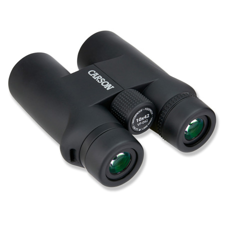 Carson 10x42 VP Series Roof Prism Binocular, 6.3 Degree Angle of View, Black