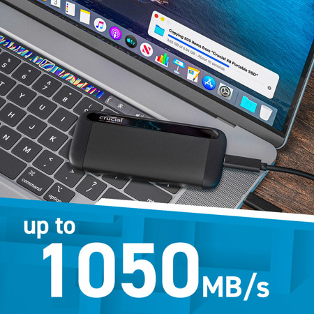 Crucial X8 2TB Portable External Solid State Drive, 1050MB/s Read