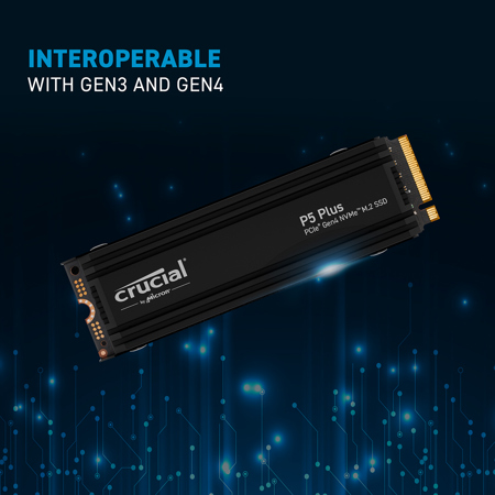 Crucial P5 Plus 1TB PCIe Gen4 NVMe M.2 Internal Gaming SSD with