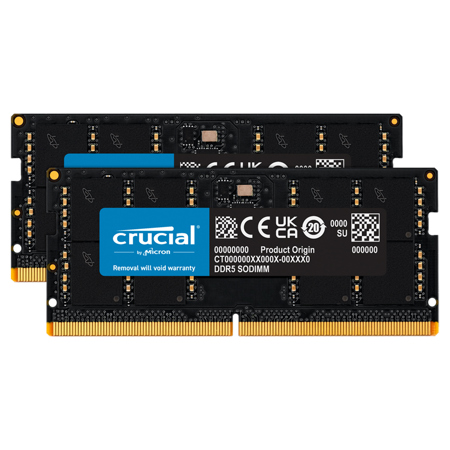 Crucial 24GB (2x12GB) DDR5 5600MHz CL46 SODIMM Memory Module